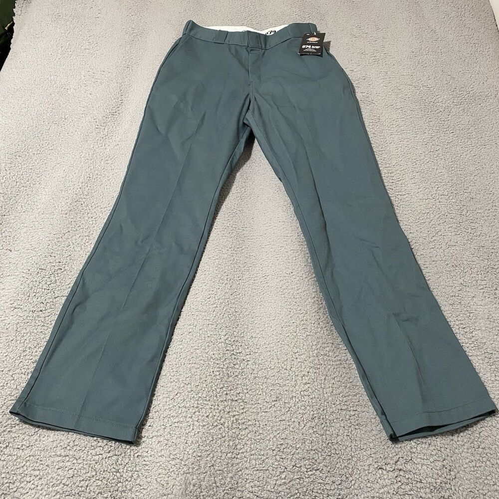 Dickies 874 Pants Womens 4 / 30x32 Green Original Fit Straight Leg Work Wear NEW